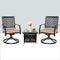 Outdoor Swivel Dining Chairs Set: Rocker Chairs & Side/End Table