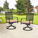 Outdoor Swivel Chairs Set of Patio Metal Dining Rocker Chair with Cushion for Backyard